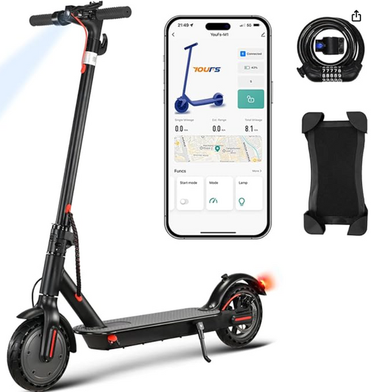 E Scooter mit Straßenzulassung 350W Motor,25-30km Reichweite,8.5" Wabenreifen Elektroroller Belastung LED bis 120kg 20km/h ABE Elektro Scooter Faltbarer E Roller für Pendeln Duales Bremssystem