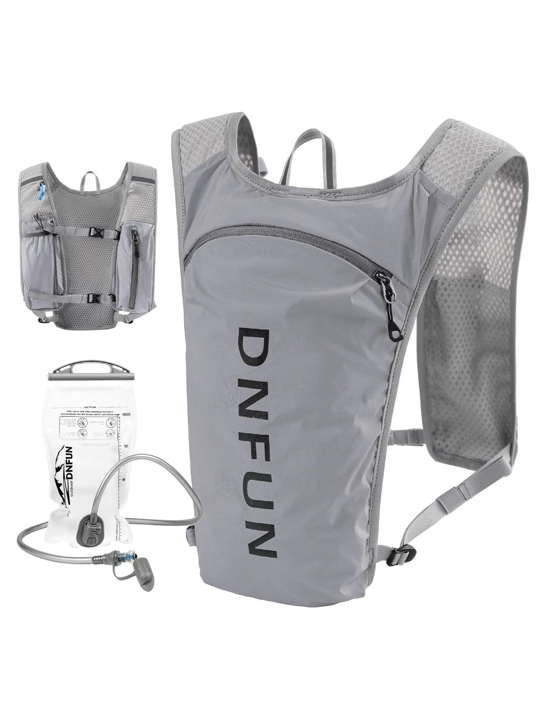 Laufweste Damen und Herren, verstellbare Laufweste mit 1500ml Trinkflasche, 5L Running Vest Reflektierende Trinkrucksack mit Handyhalterung, geeignet für Outdoor Läufe,Jogging,Wanderungen, Radfahren