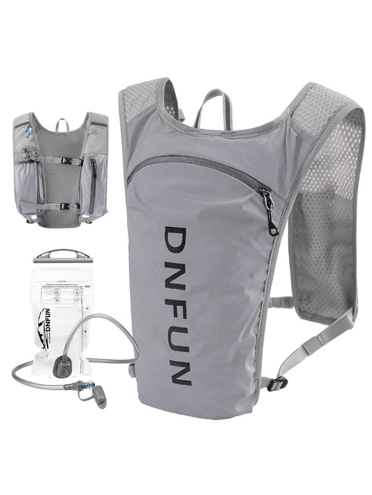 Laufweste Damen und Herren, verstellbare Laufweste mit 1500ml Trinkflasche, 5L Running Vest Reflektierende Trinkrucksack mit Handyhalterung, geeignet für Outdoor Läufe,Jogging,Wanderungen, Radfahren